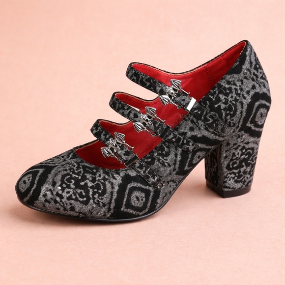 Demonia Shoes - Demonia Vivika Mary Jane pump triple bat buckle Dolls Kill